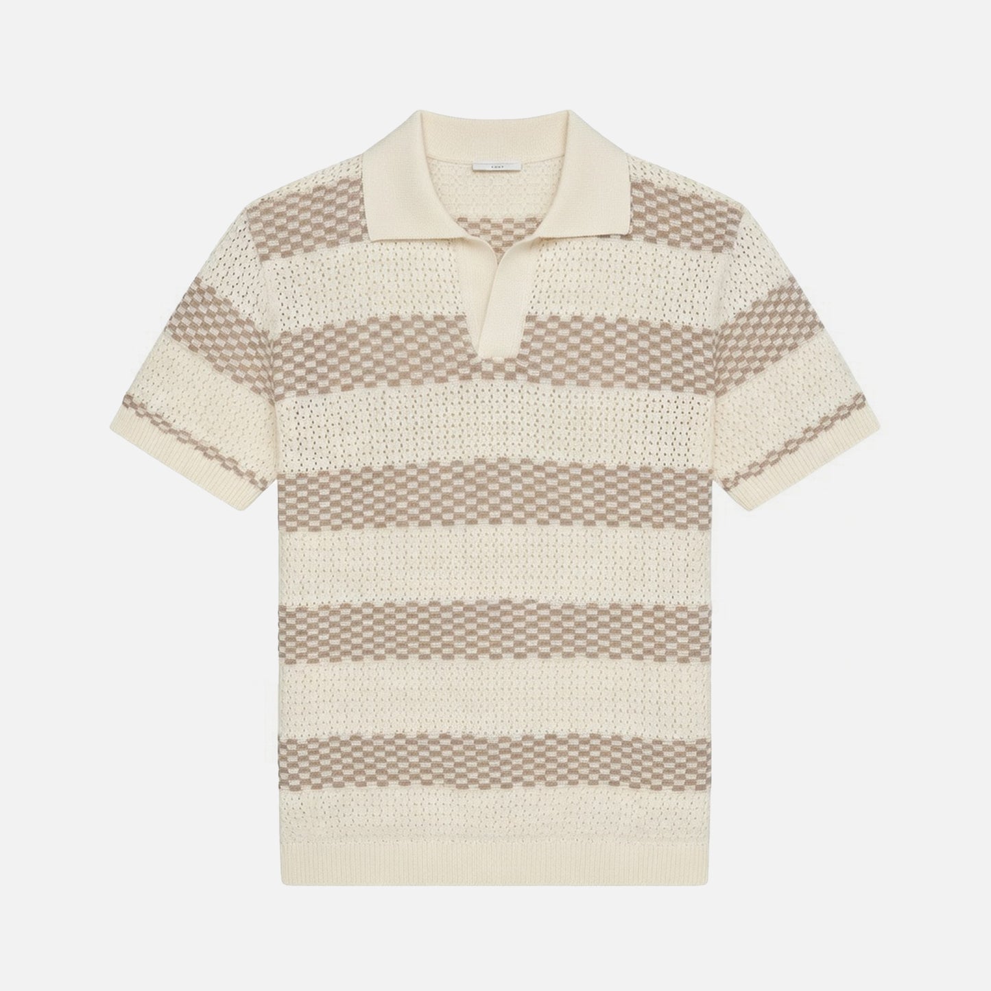 T-shirt homme en maille coton à ourlet régulier pour le printemps