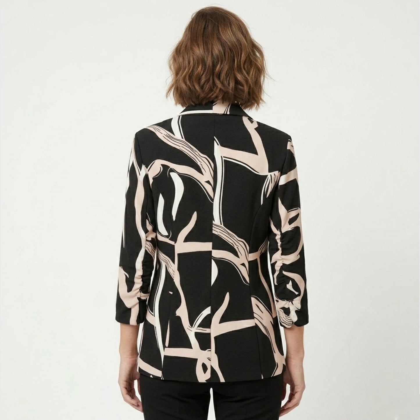 Blazer femme coton printemps blazer imprimé géométrique élégant