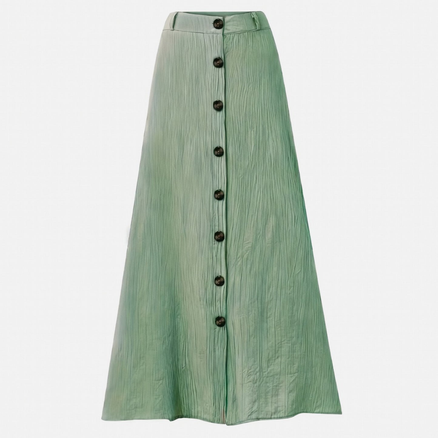 Jupe midi femme coton été fendue ligne A taille haute