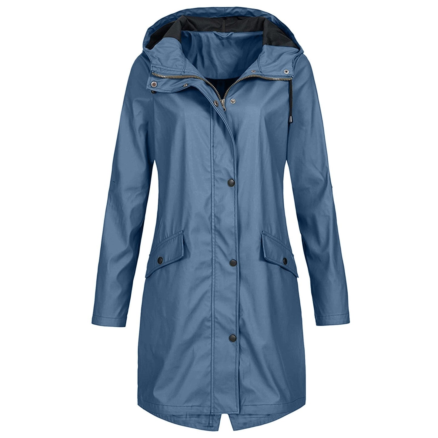 Veste De Pluie Longue Pour Femmes | Fermeture Éclair