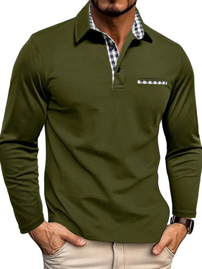 Polo Classique À Col Écossais Pour Homme | Manches Longues