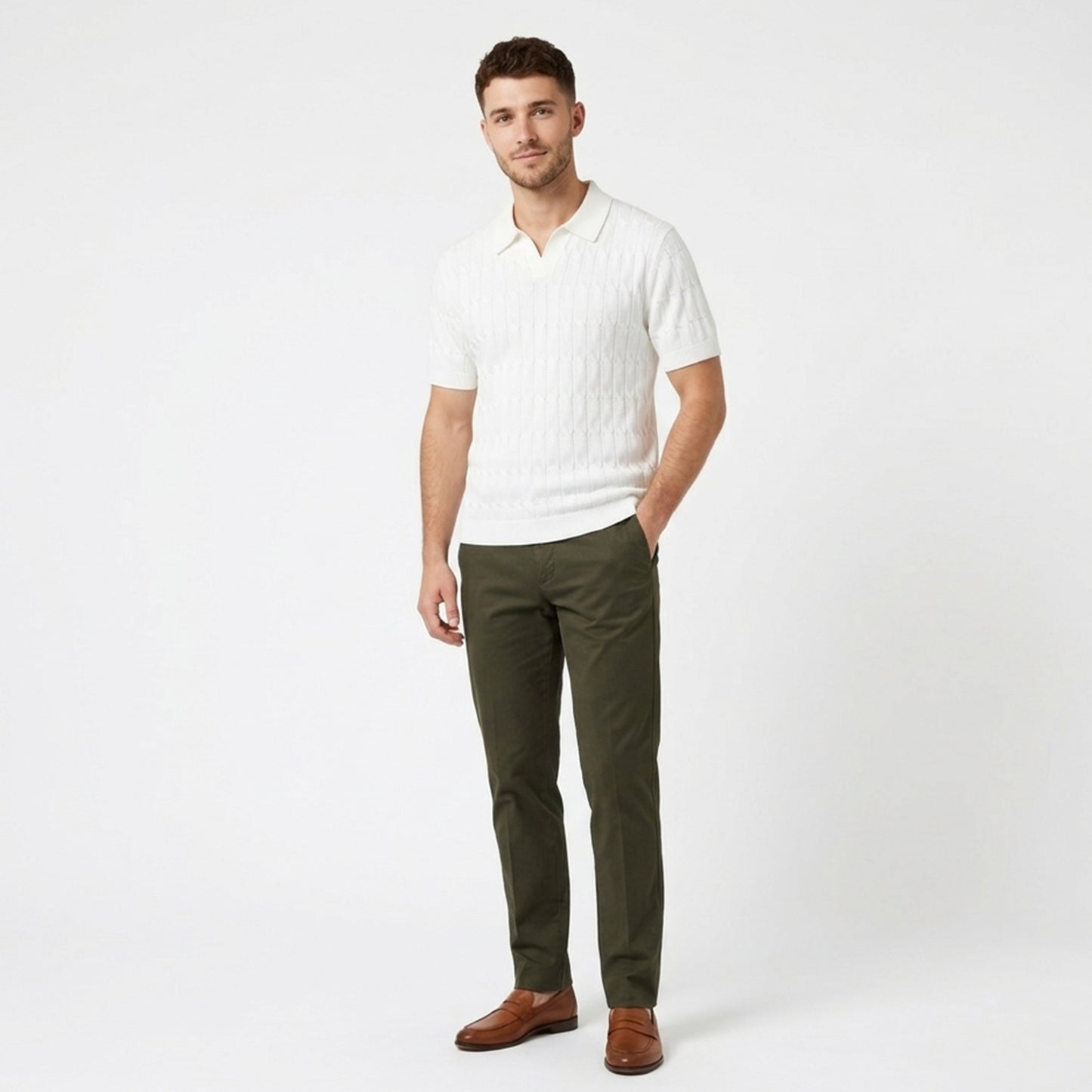 Polo homme coton été polo maille manches courtes style casual élégant