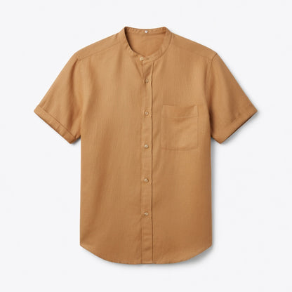Chemise homme coton été manches courtes chemise plage casual élégante