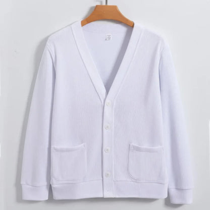 Cardigan D'hiver Pour Homme Avec Patte De Boutonnage Et Col En V | Avec Poche