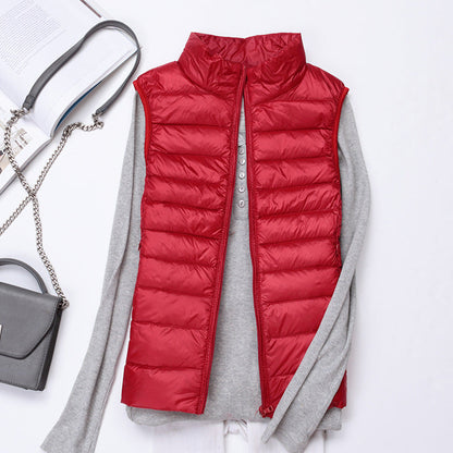 Gilet D'hiver Matelassé Avec Fermeture Éclair Pour Femme | Sans Manches