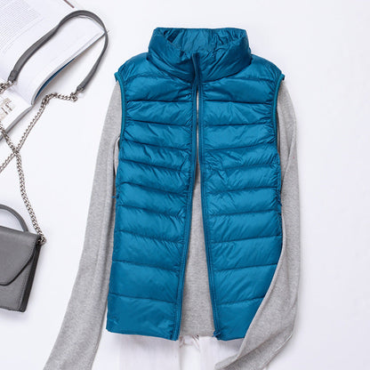 Gilet D'hiver Matelassé Avec Fermeture Éclair Pour Femme | Sans Manches