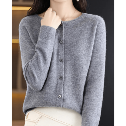 Cardigan En Cachemire Col Rond Pour Femme | Boutonné Devant