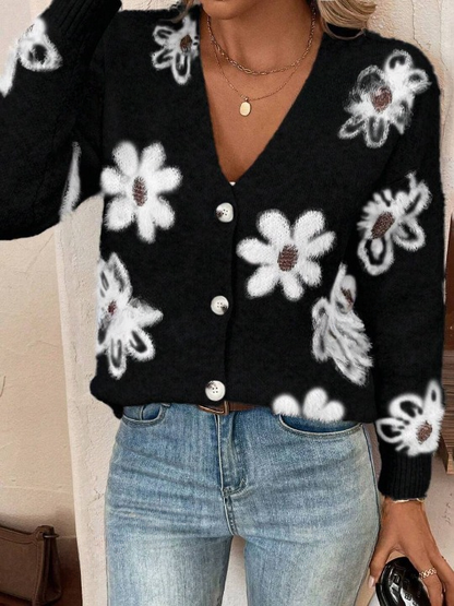 Cardigan Col V Femme | Manches Longues
