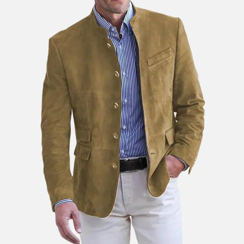 Veste En Tweed À Col Mao Pour Homme | Intemporelle
