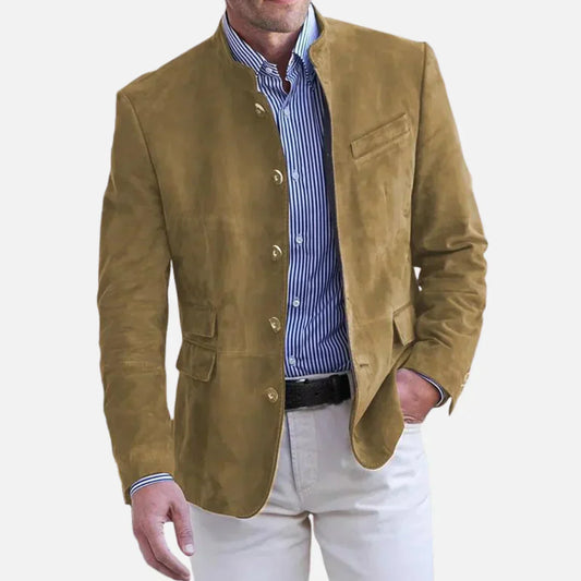 Veste En Tweed À Col Mao Pour Homme | Intemporelle