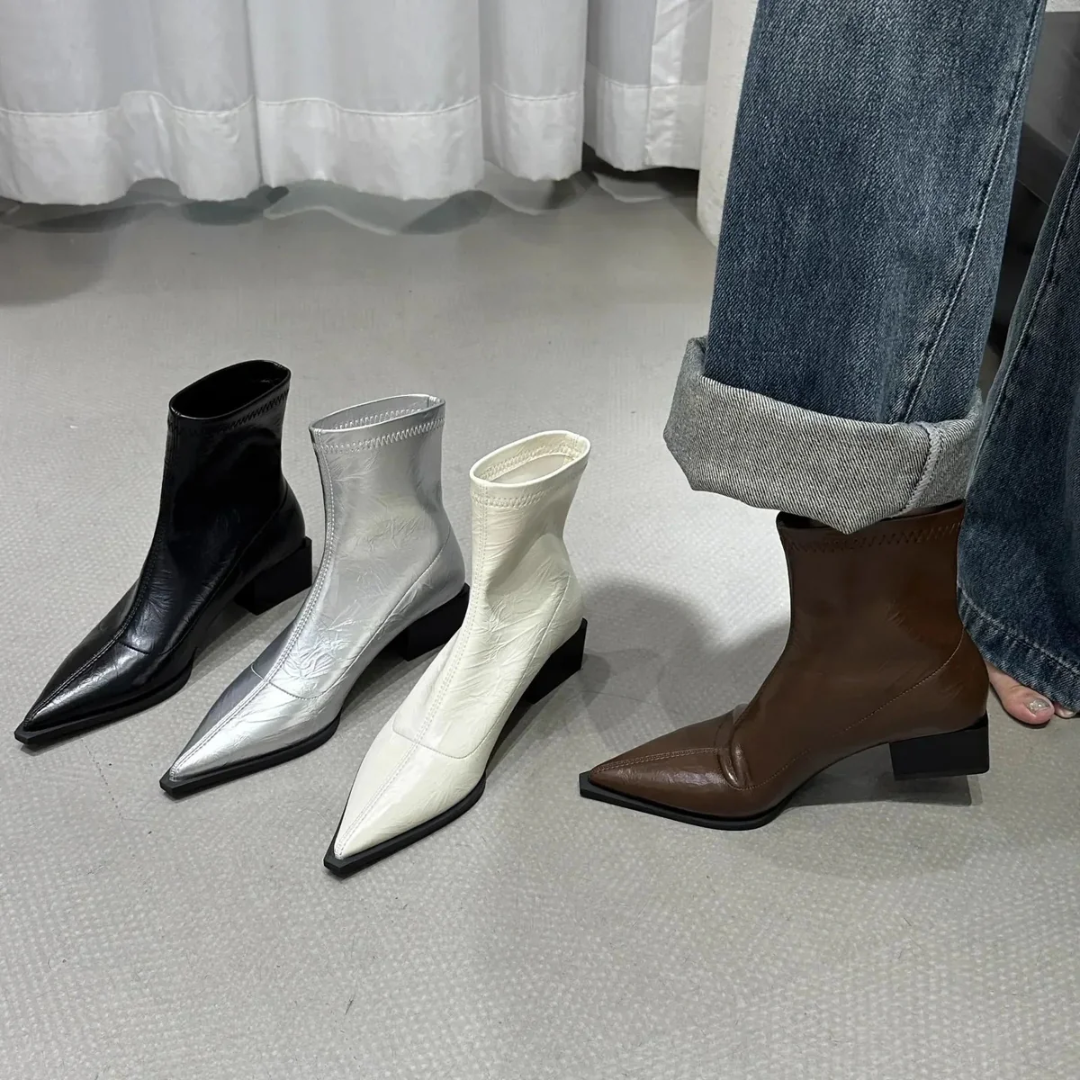 Bottes Chic À Bout Pointu Pour Femme | Longueur Cheville
