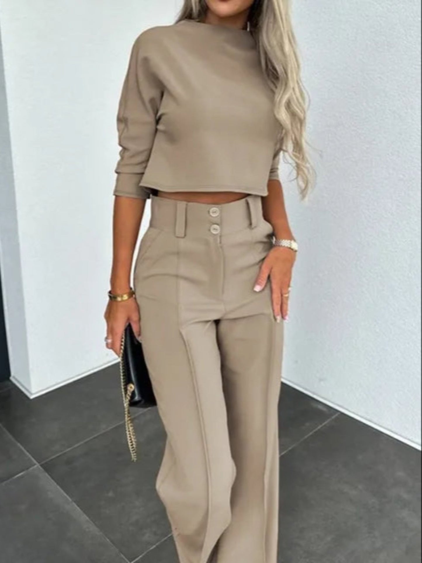 Ensemble Deux Pièces Tendance Pour Femme | Haut Et Pantalon