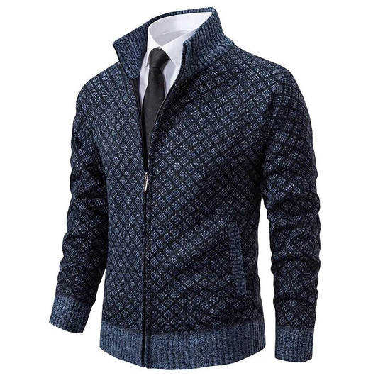 Pull Tricoté À Motif Losanges Pour Homme | Manches Longues