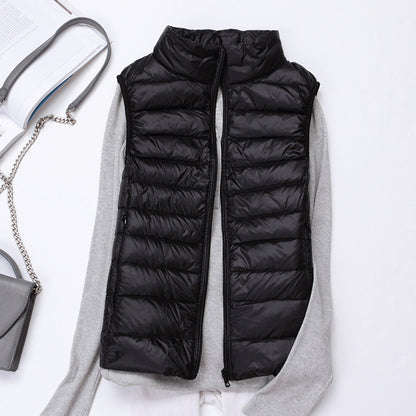 Gilet D'hiver Matelassé Avec Fermeture Éclair Pour Femme | Sans Manches