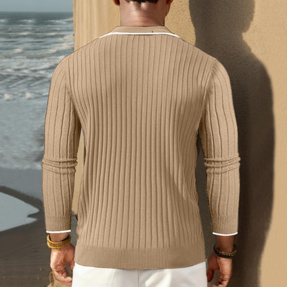 Polo En Maille Côtelée Pour Homme | Moderne