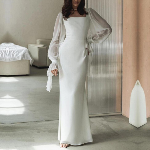 Robe De Soirée Maxi Pour Femme | Manches Longues