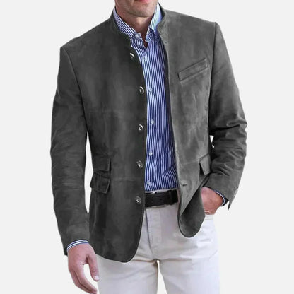 Veste En Tweed À Col Mao Pour Homme | Intemporelle