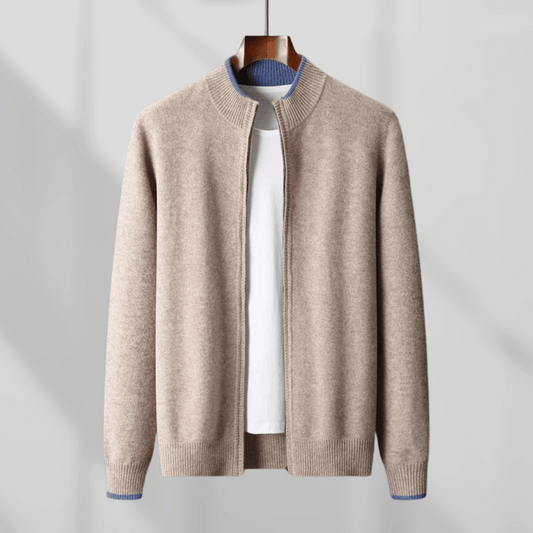 Veste Zippée En Cachemire Pour Homme Pour L'hiver | Manches Longues