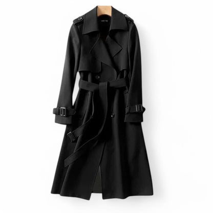 Trench-Coat Élégant en Couleurs Unies pour Femme-lifestra.fr