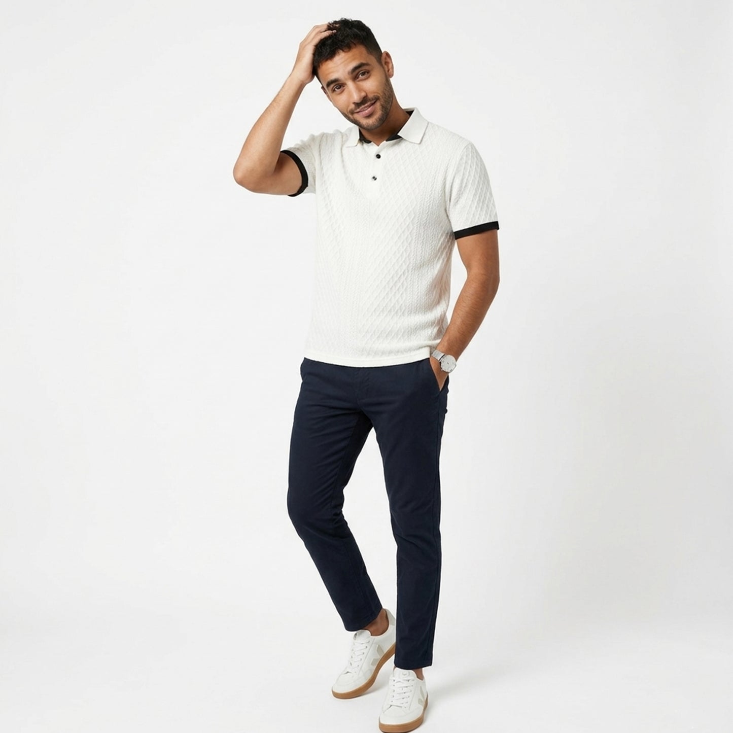 Polo homme coton été polo homme manches courtes col polo golf casual
