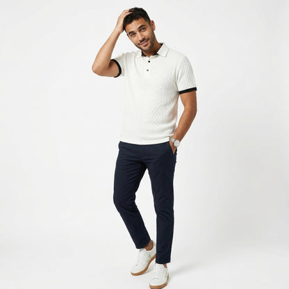 Polo homme coton été polo homme manches courtes col polo golf casual