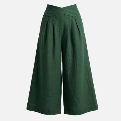Pantalon femme lin printemps été pantalon large femme taille haute