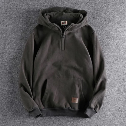 Sweat À Capuche D'hiver Pour Homme Avec Poche | Demi-zip