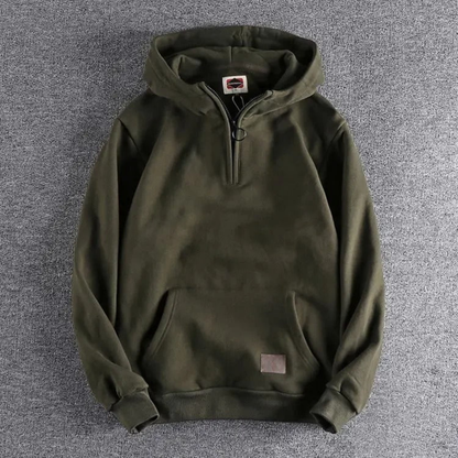 Sweat À Capuche D'hiver Pour Homme Avec Poche | Demi-zip