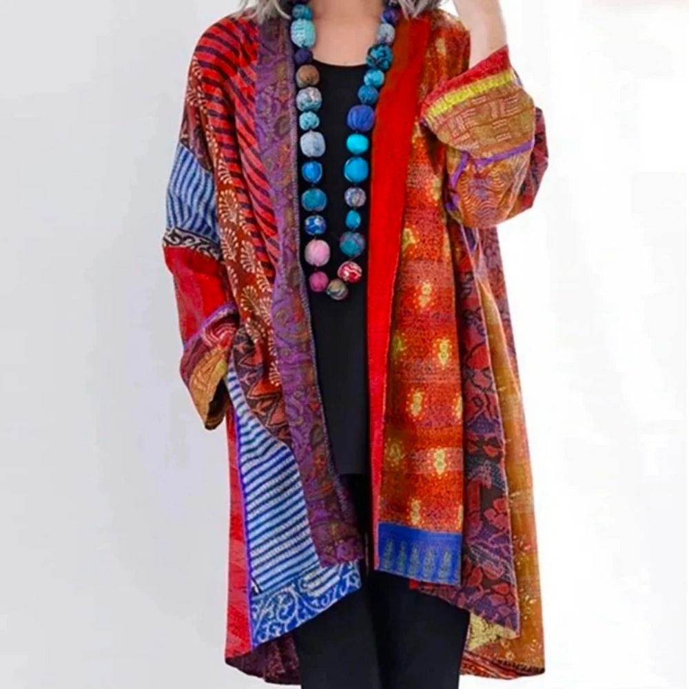 Cardigan Ouvert À Imprimé Bohème Pour Femme | Coupe Ample