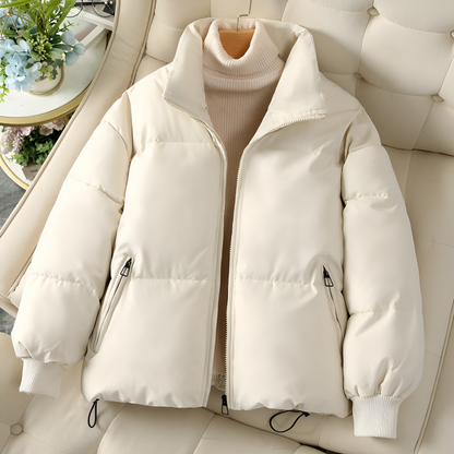 Veste Doudoune D’Hiver Pour Femme Avec Col Haut | Matelassée
