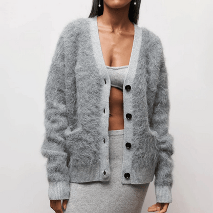 Cardigan Décontracté À Col En V Pour Femme | Hiver