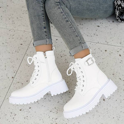 Bottes Blanches En Cuir Pour Femme | Zippé
