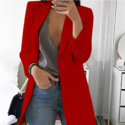 Blazer Décontracté Ouvert Sur Le Devant Pour Femme | Manches Longues