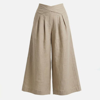 Pantalon femme lin printemps été pantalon large femme taille haute