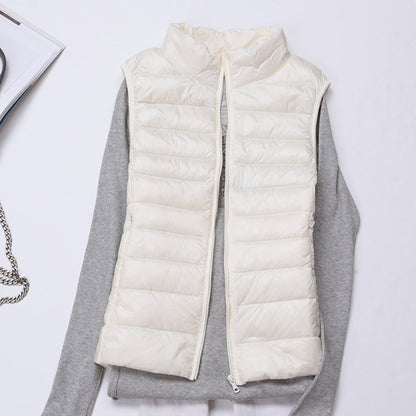 Gilet D'hiver Matelassé Avec Fermeture Éclair Pour Femme | Sans Manches