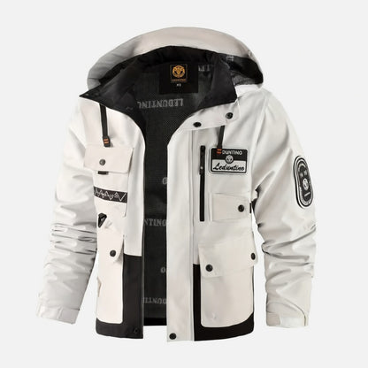 Veste homme polyester printemps automne blouson homme capuche zippé outdoor