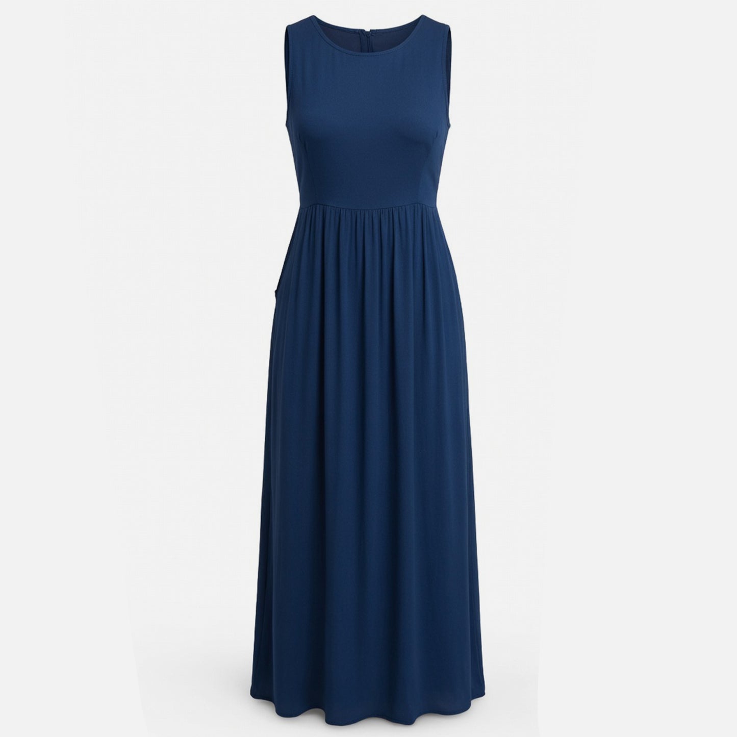 Robe femme coton été robe longue sans manches style vacances