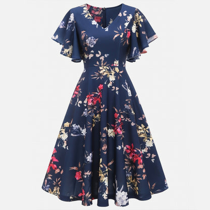 Robe longue femme coton été robe maxi imprimée élégante