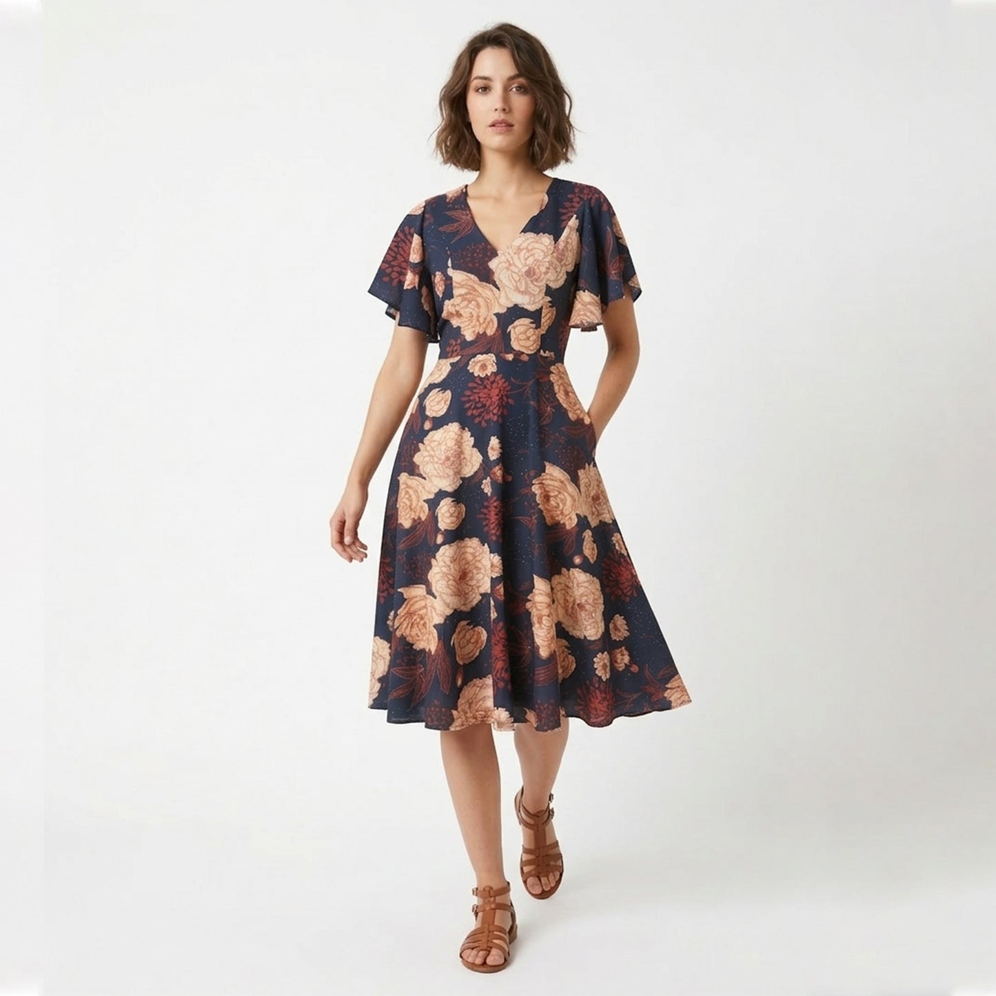 Robe longue femme coton été robe maxi imprimée élégante