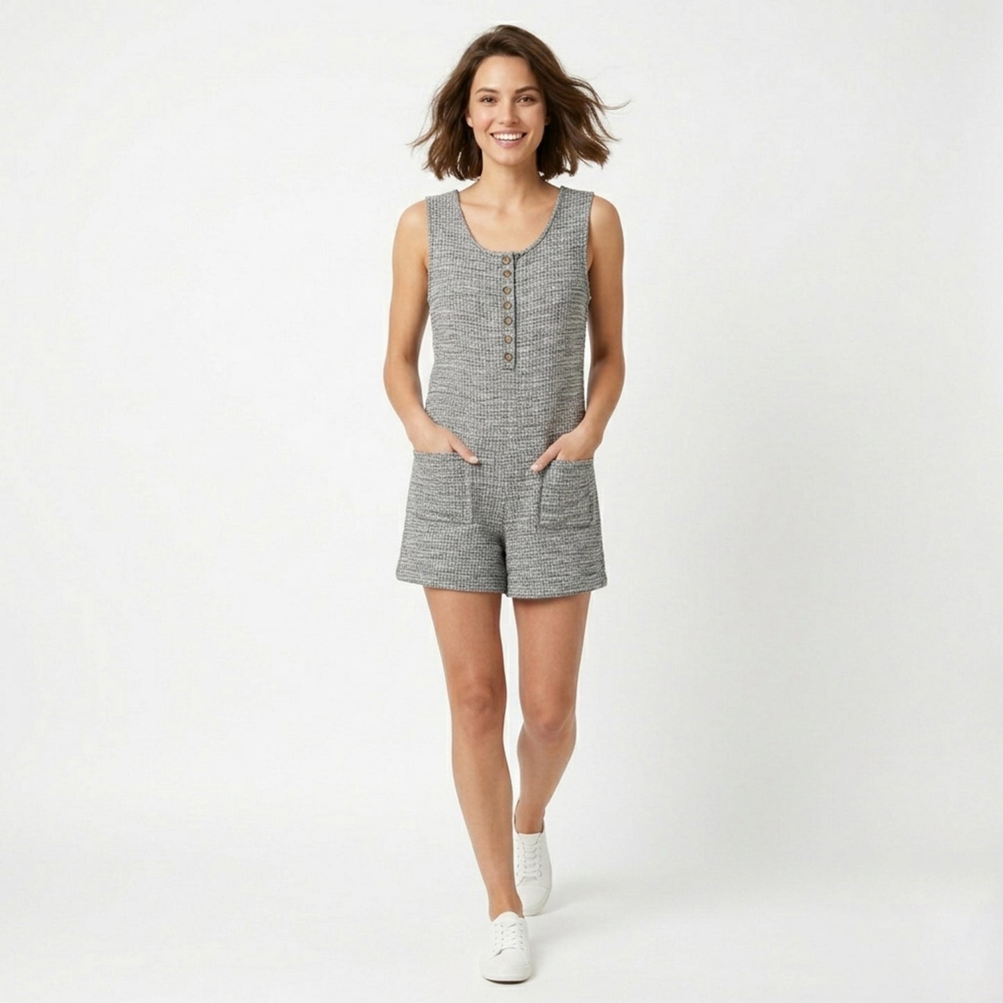 Combinaison femme coton été combinaison décontractée sans manches femme