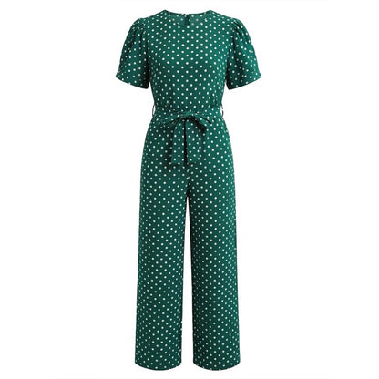 Combinaison femme coton à pois élégante printemps