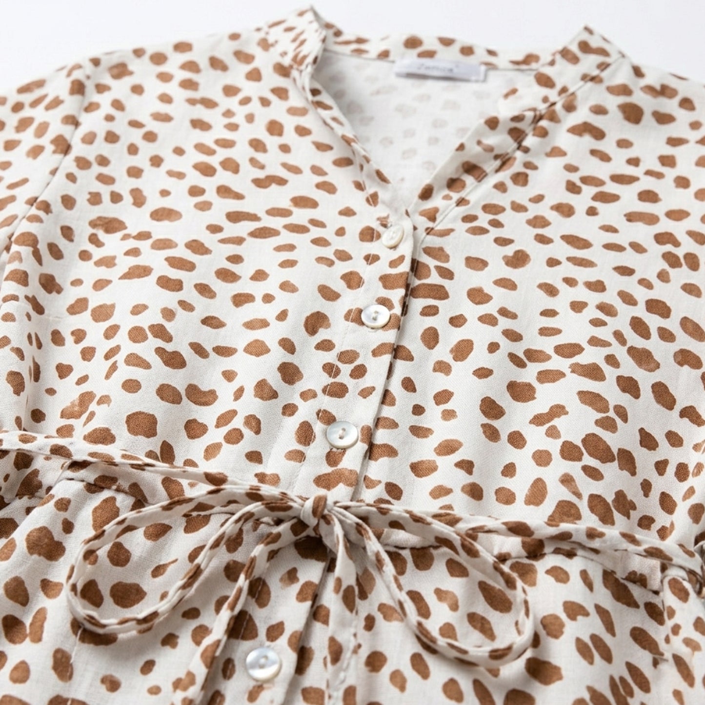 Robe chemise femme coton élégante bouton décoratif printemps-été