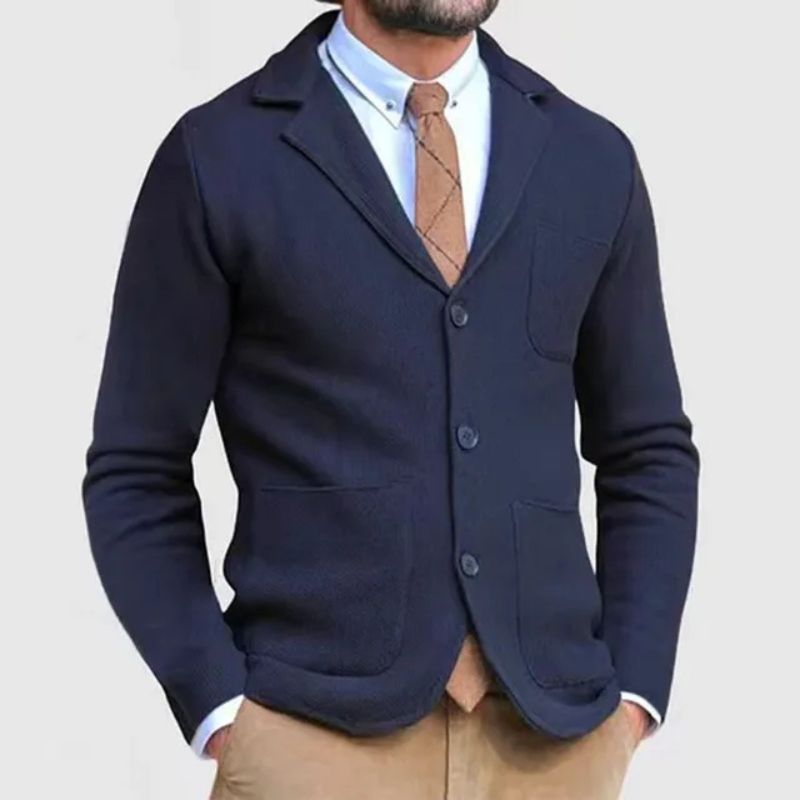 Blazer En Maille Coupe Slim Pour Homme | Avec Bouton