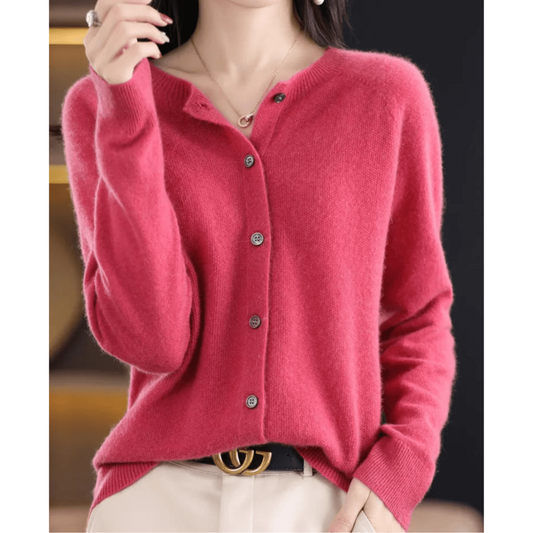 Cardigan En Cachemire Col Rond Pour Femme | Boutonné Devant