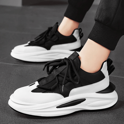 Baskets Tendance Noires Et Blanches Pour Homme | Semelle Épaisse