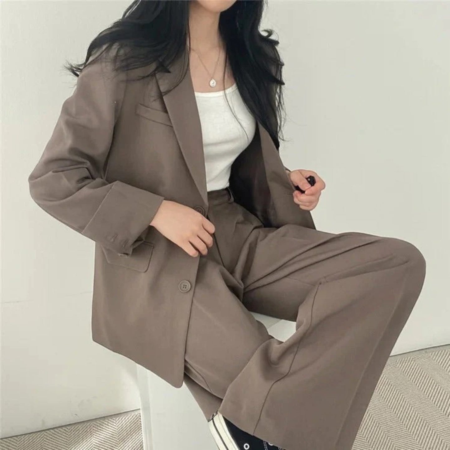Élina | Ensemble Blazer Surdimensionné Décontracté Pour Femmes