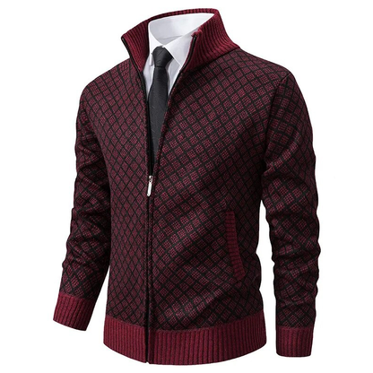 Pull Tricoté À Motif Losanges Pour Homme | Manches Longues