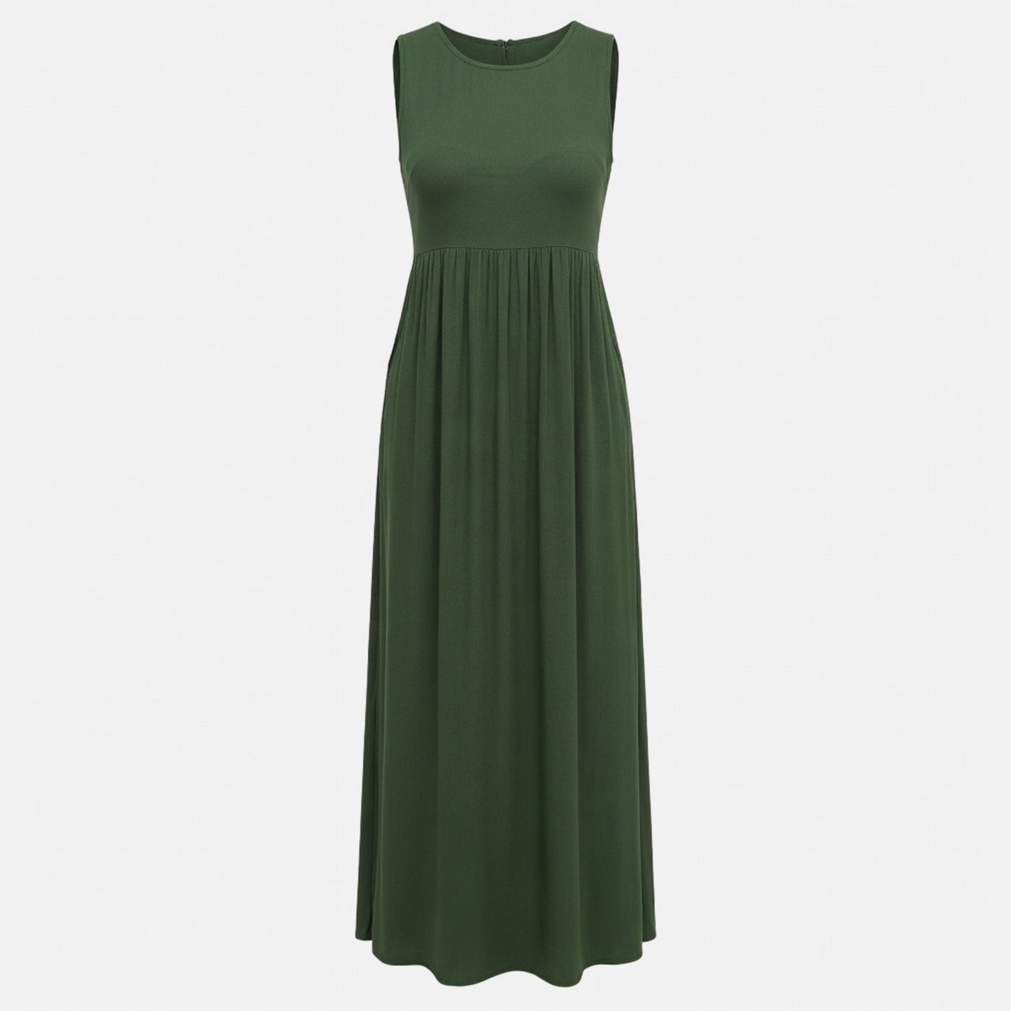 Robe femme coton été robe longue sans manches style vacances