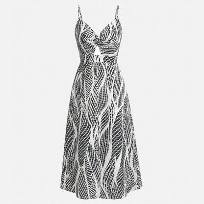 Robe longue femme en coton col V été robe de plage vacances