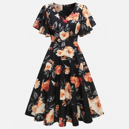 Robe longue femme coton été robe maxi imprimée élégante